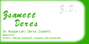zsanett deres business card
